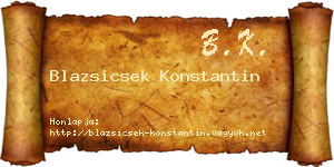 Blazsicsek Konstantin névjegykártya